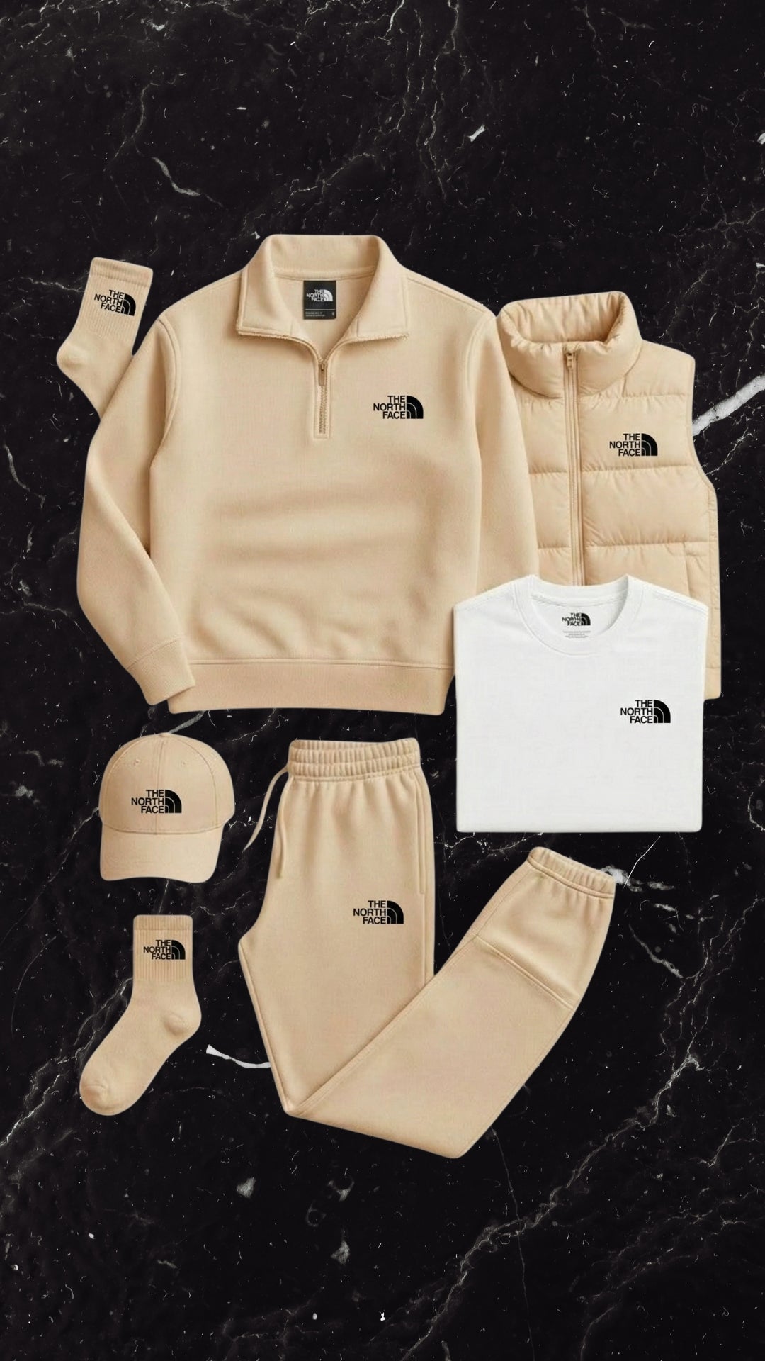 TNF Set Essential – Hoodie, Pants, Cap & Socks
