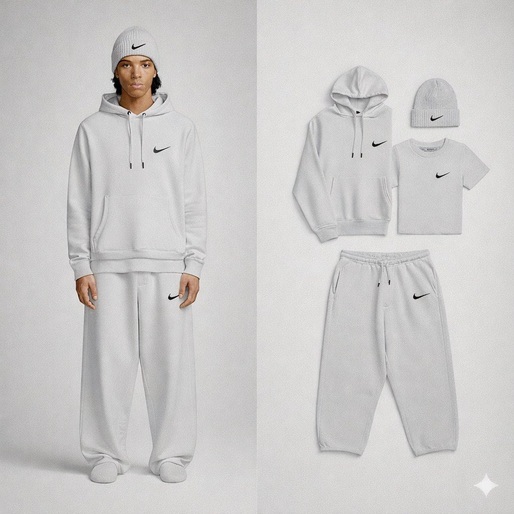 Nk™ Complete Baggy Set – Sweatshirt, Pants, Beanie & T-shirt